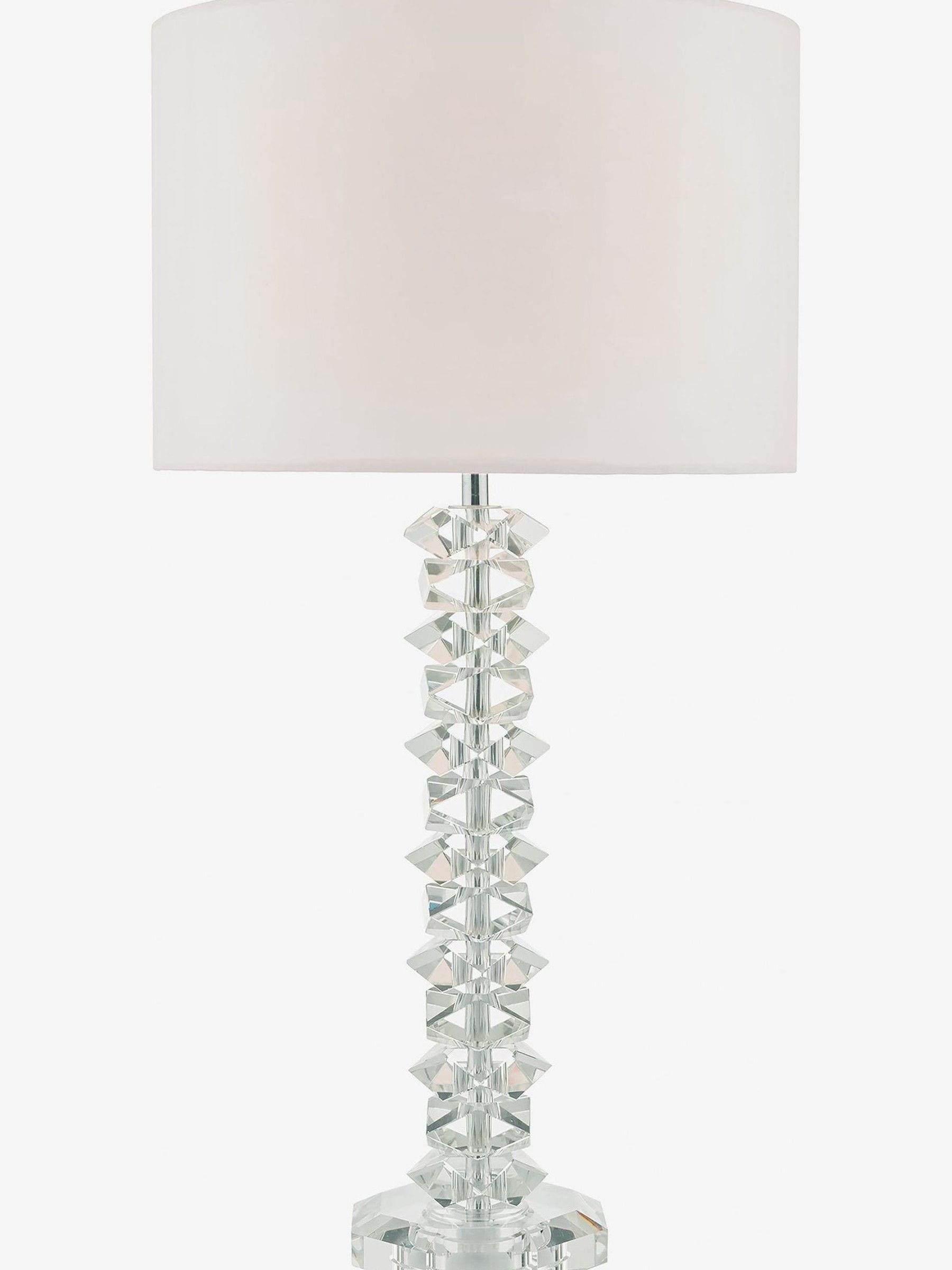 Dar Lighting polished chrome crystal table lamp 57cm, UK version