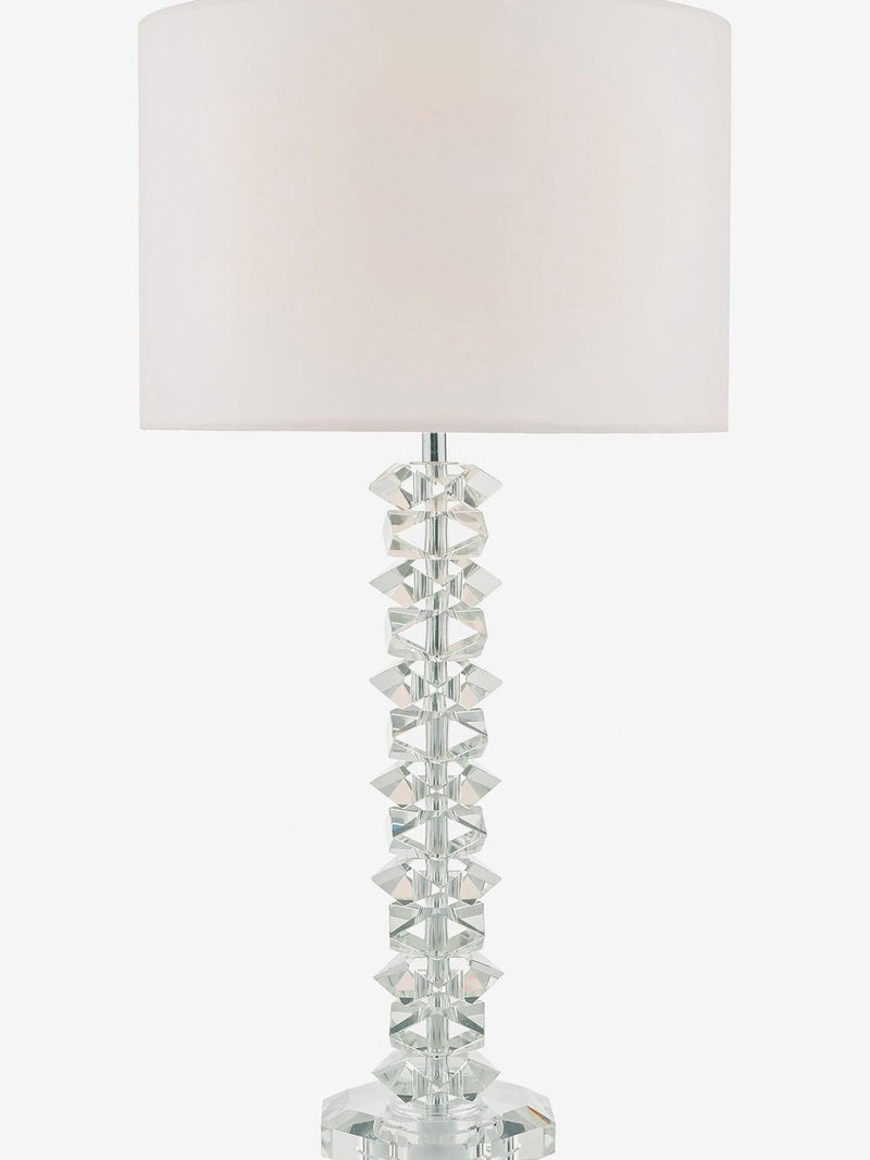Dar Lighting polished chrome crystal table lamp 57cm, UK version