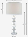 Dar Lighting polished chrome crystal table lamp 57cm, UK version