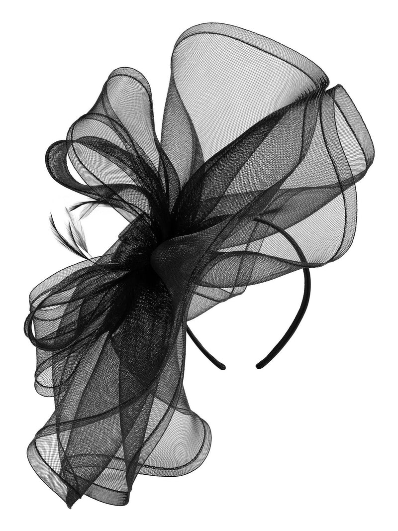 Jon Richard Black Large Hat Fascinator, UK version