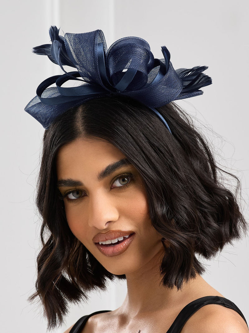Jon Richard blue medium fascinator headband, UK version