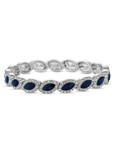 Next Jon Richard White Silver Tone Crystal Navette Stretch Bracelet 180mm- Buy online at McGrocer