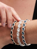 Jon Richard white silver tone crystal navette stretch bracelet 180mm, UK version