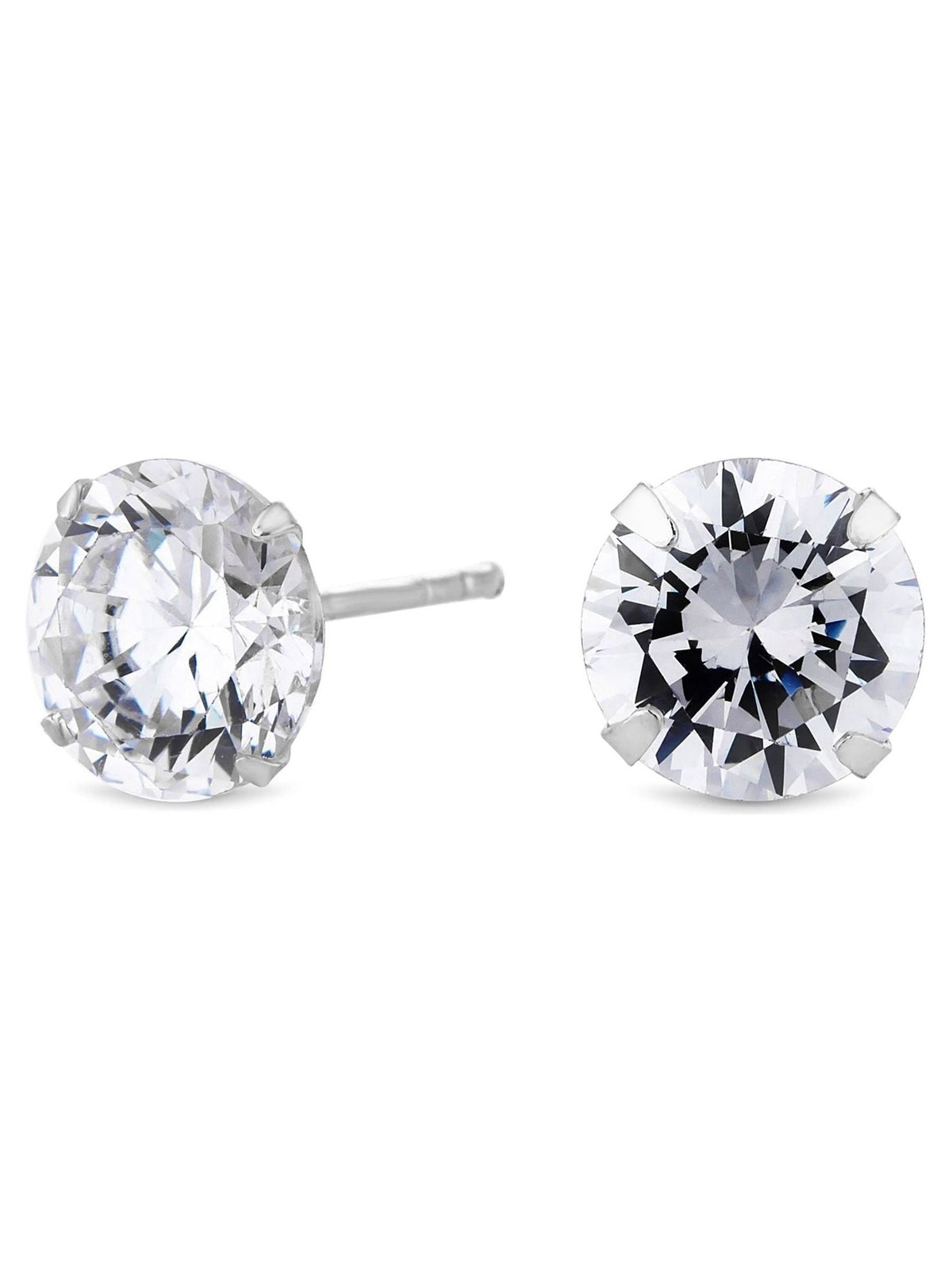 Simply Silver Sterling Sølv 925 Cubic Zirconia Øredobber med stift