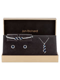 Jon Richard Silver Tone Sapphire And Crystal Twist Drop Trio Gift Boxed Set
