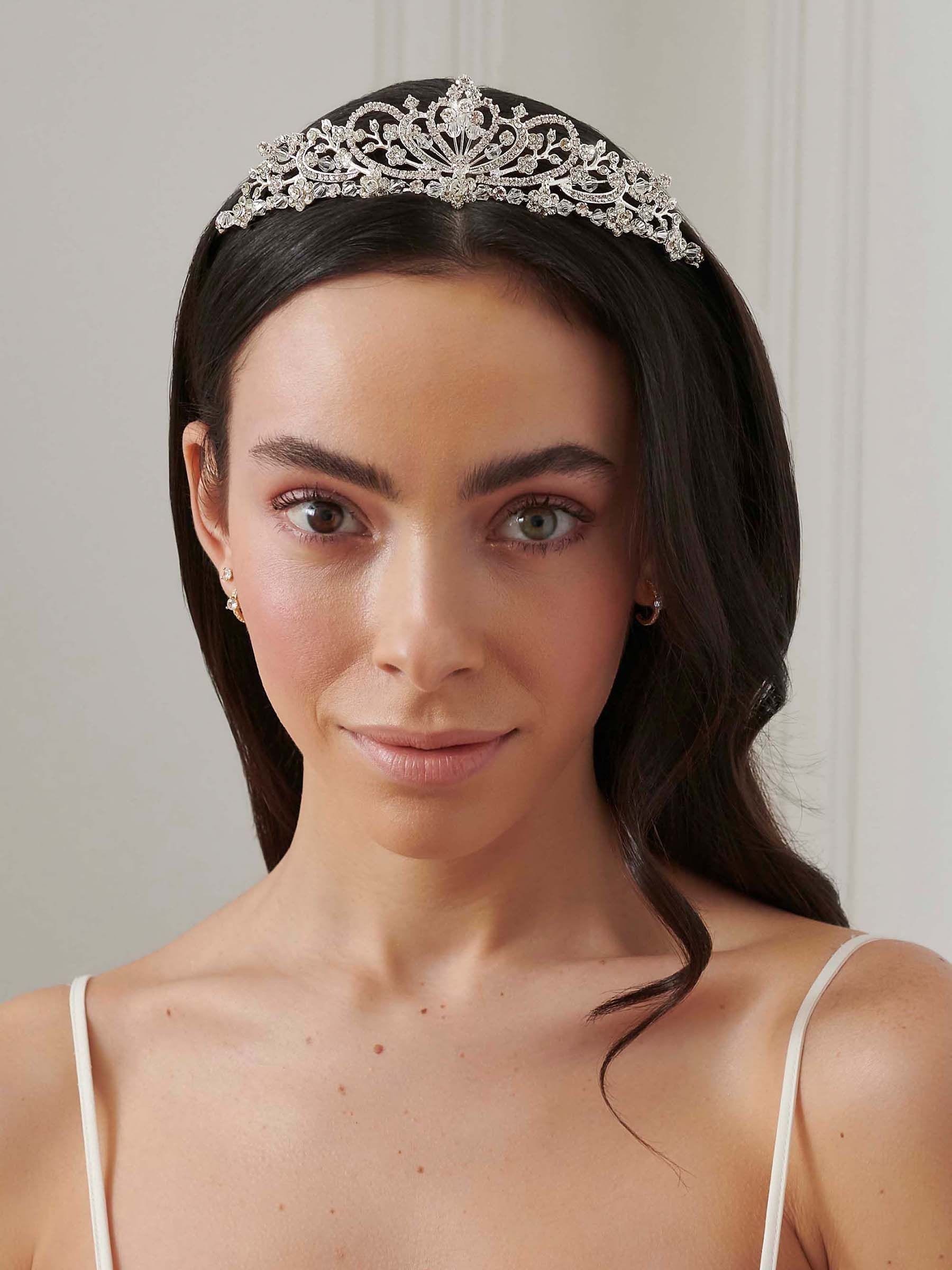 Jon Richard silberfarbenes Braut-Diamant-Diadem (britische Marke)