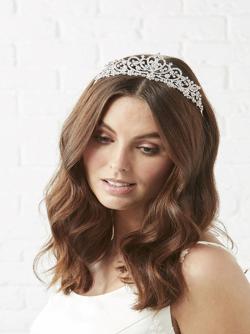 Jon Richard silberfarbenes Braut-Diamant-Diadem (britische Marke)