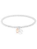 Sterling Silver Stretch Bracelet with Mini Tree of Life and Heart Design
