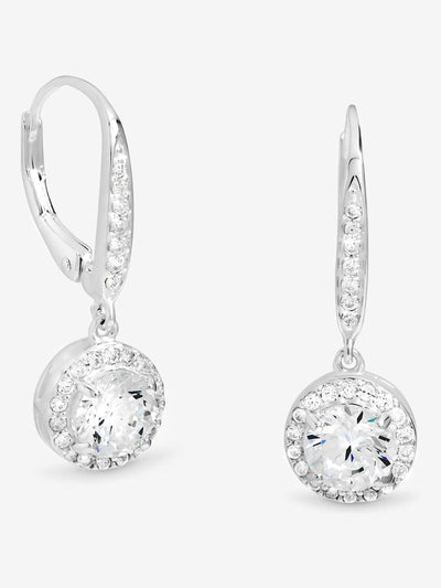 أقراط متدلية Clara من Simply Silver، فضة استرلينية 925 مع زركونيا مكعب أبيض