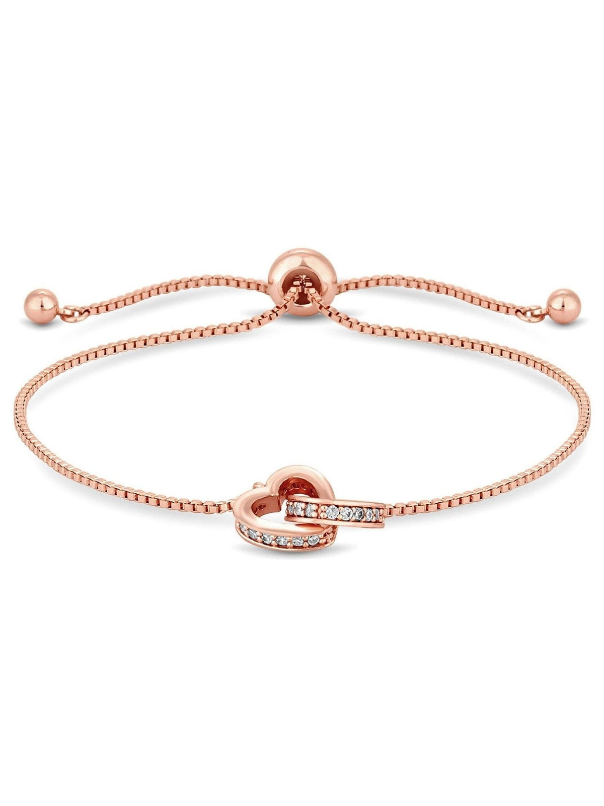 Gold Tone Crystal Heart Bracelet