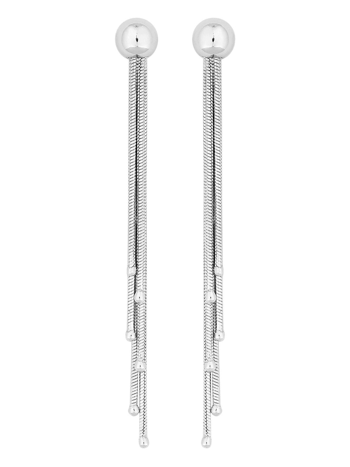 925 Sterling Silver Multi-Strand Tassel Drop Earrings with Post and Bullet Back Fastening