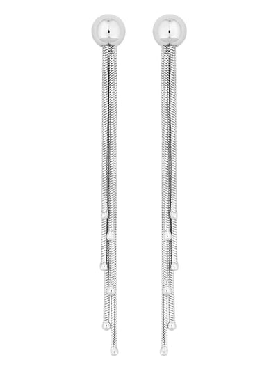 Simply Silver Sterling Silver 925 Slinky Multi Strand Tassel Drop Earrings