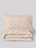 Natural Peach Crinkle Muslin duvet cover set, imported from the UK