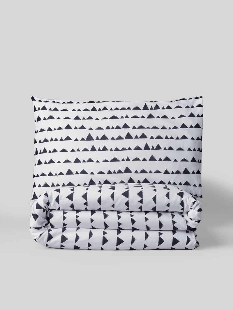 Monochrome printed cotton duvet cover pillowcase set 200x200cm, imported from the UK