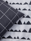 Monochrome printed cotton duvet cover pillowcase set 200x200cm, imported from the UK