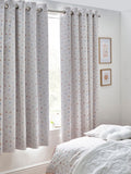 Pink Scandi Spot eyelet blackout curtains (British brand)