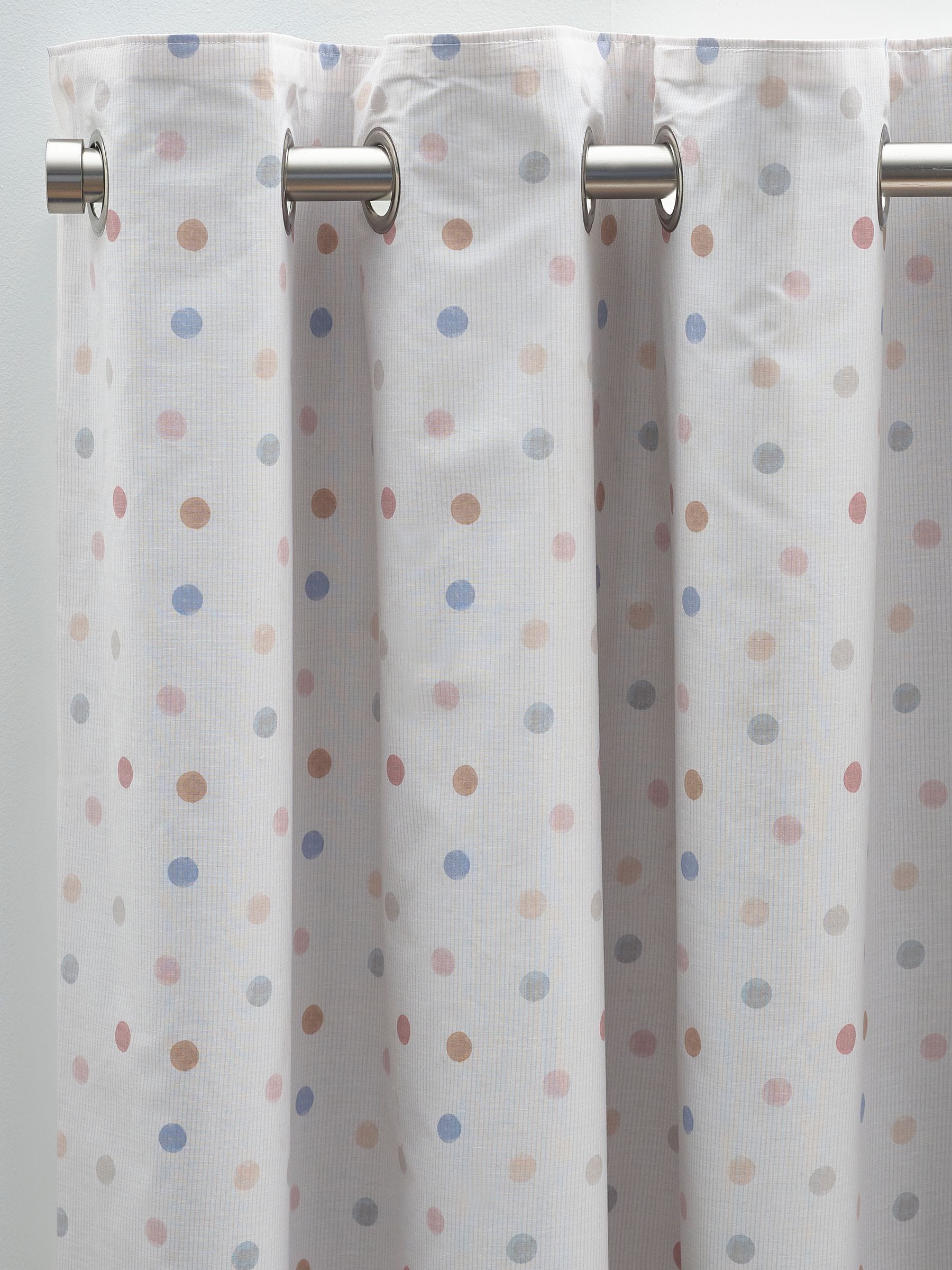 Pink Scandi Spot eyelet blackout curtains (British brand)