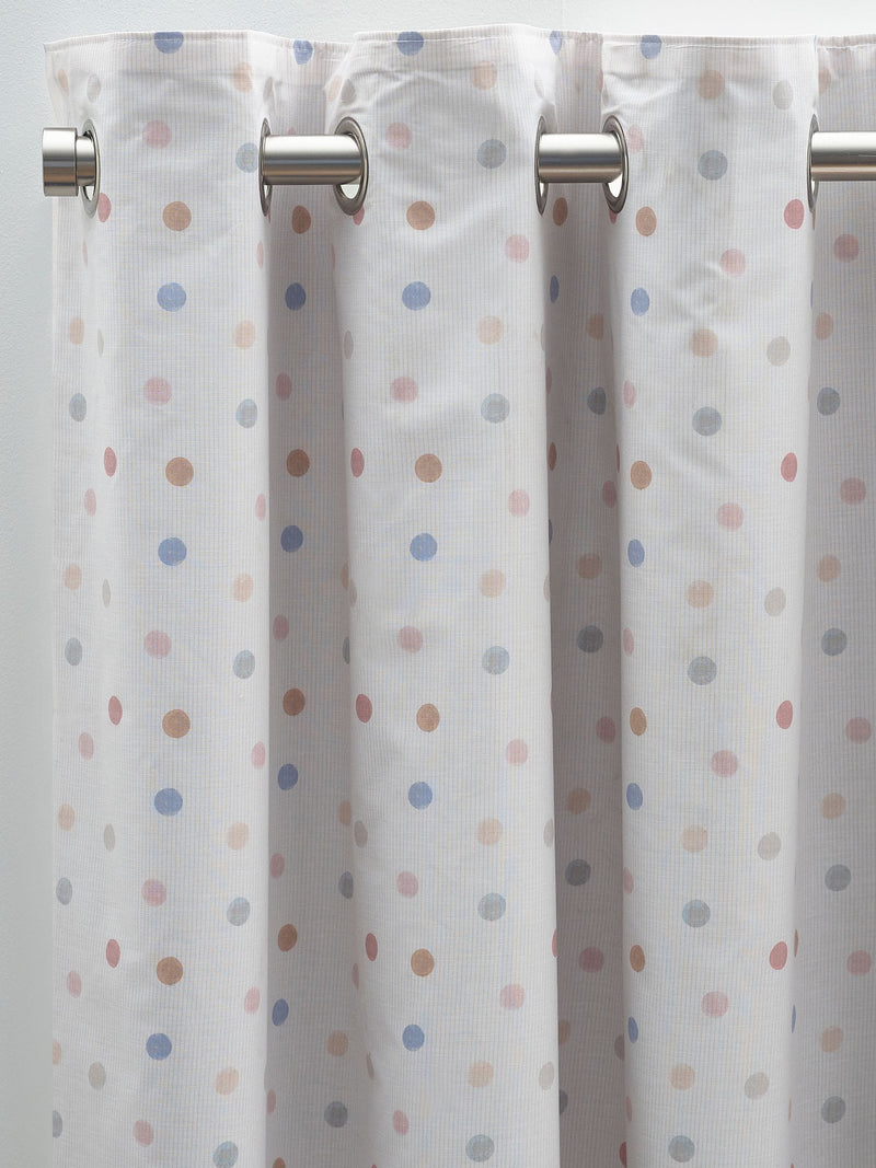 Pink Scandi Spot eyelet blackout curtains (British brand)