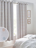 Pink Scandi Spot eyelet blackout curtains (British brand)