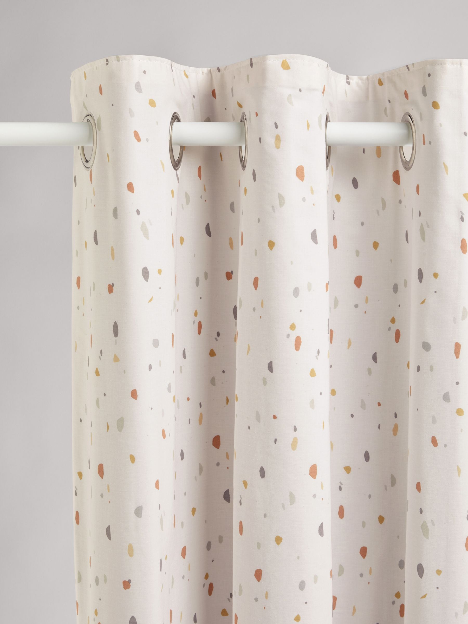 Natural terrazzo eyelet blackout curtains, UK version