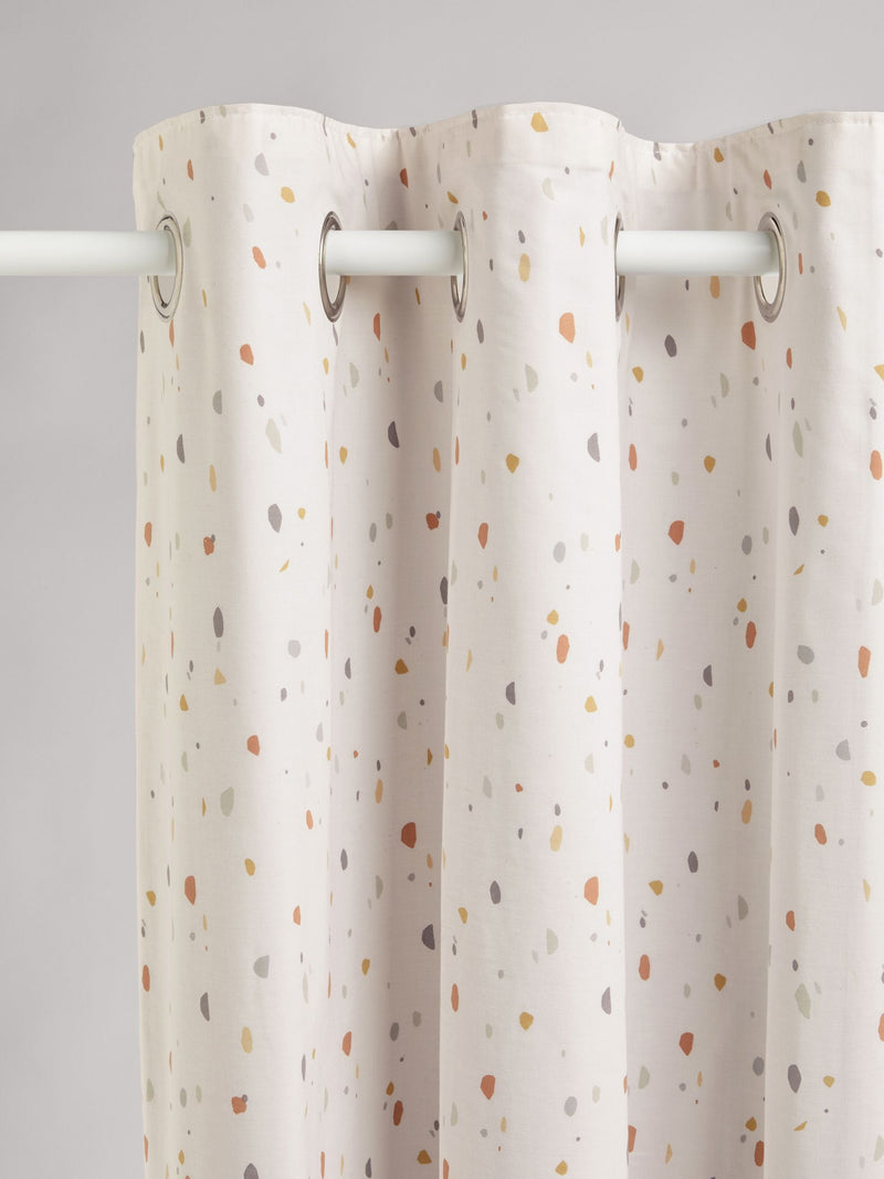 Natural terrazzo eyelet blackout curtains, UK version