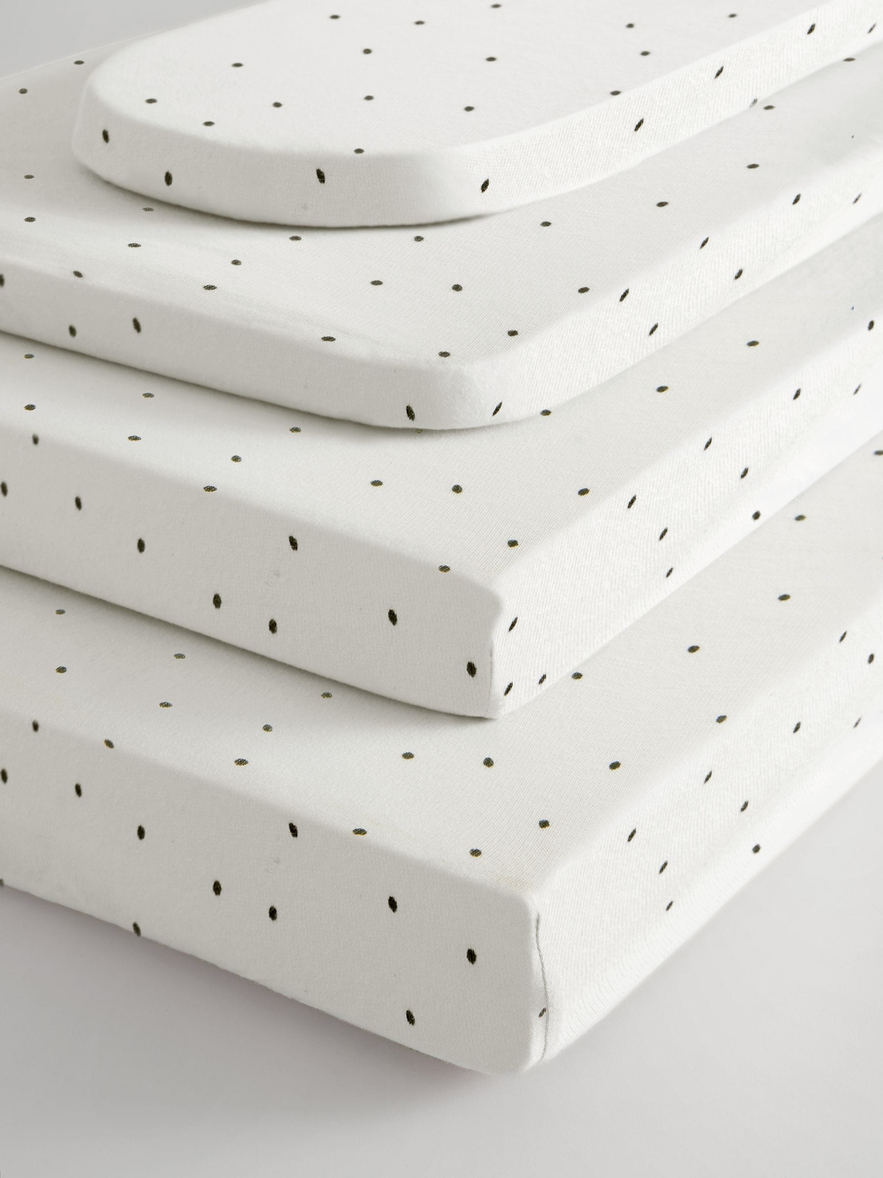 2 Pack White/Grey Speckle 100% Cotton Jersey Baby Fitted Sheets