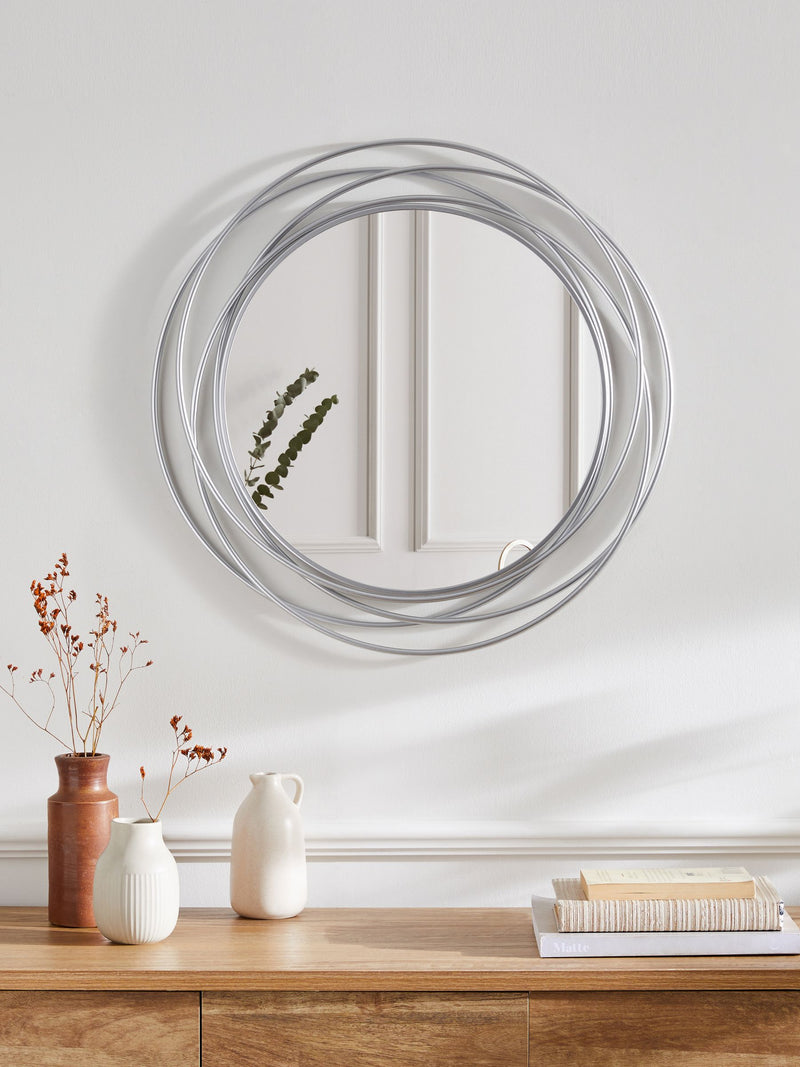 Silver Wire 90cm Wall Mirror