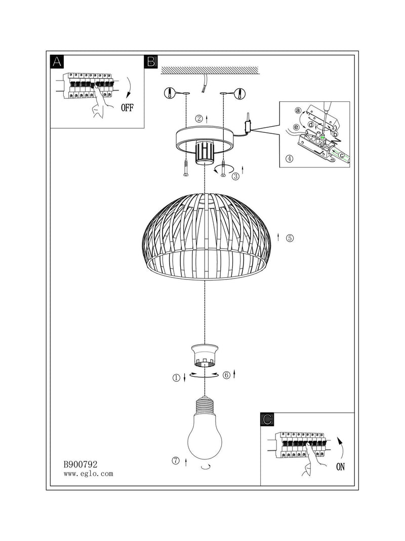 Eglo black wireframe flush ceiling light 28cm, UK version