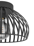 Eglo black wireframe flush ceiling light 28cm, UK version
