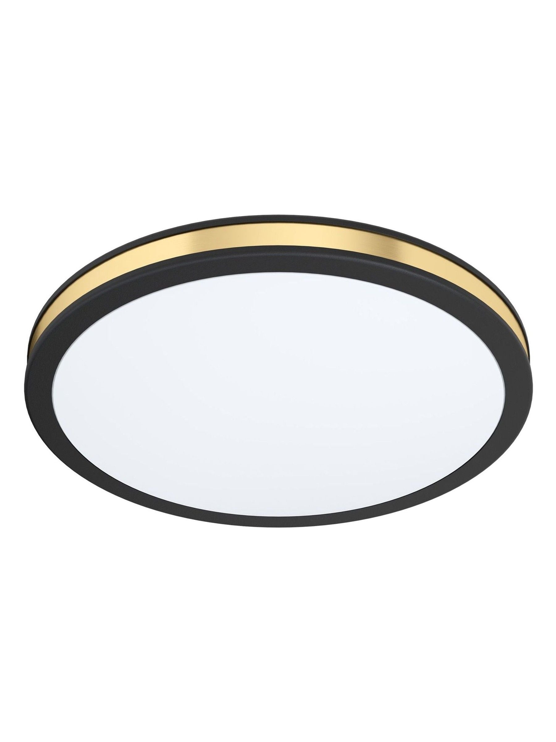 Eglo Pescaito LED flush ceiling light black frame gold detail 28cm, UK version