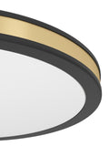 Eglo Pescaito LED flush ceiling light black frame gold detail 28cm, UK version
