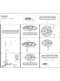 Eglo Pescaito LED flush ceiling light black frame gold detail 28cm, UK version