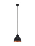 Eglo Truro pendant light black steel shade with copper inner finish (British brand)
