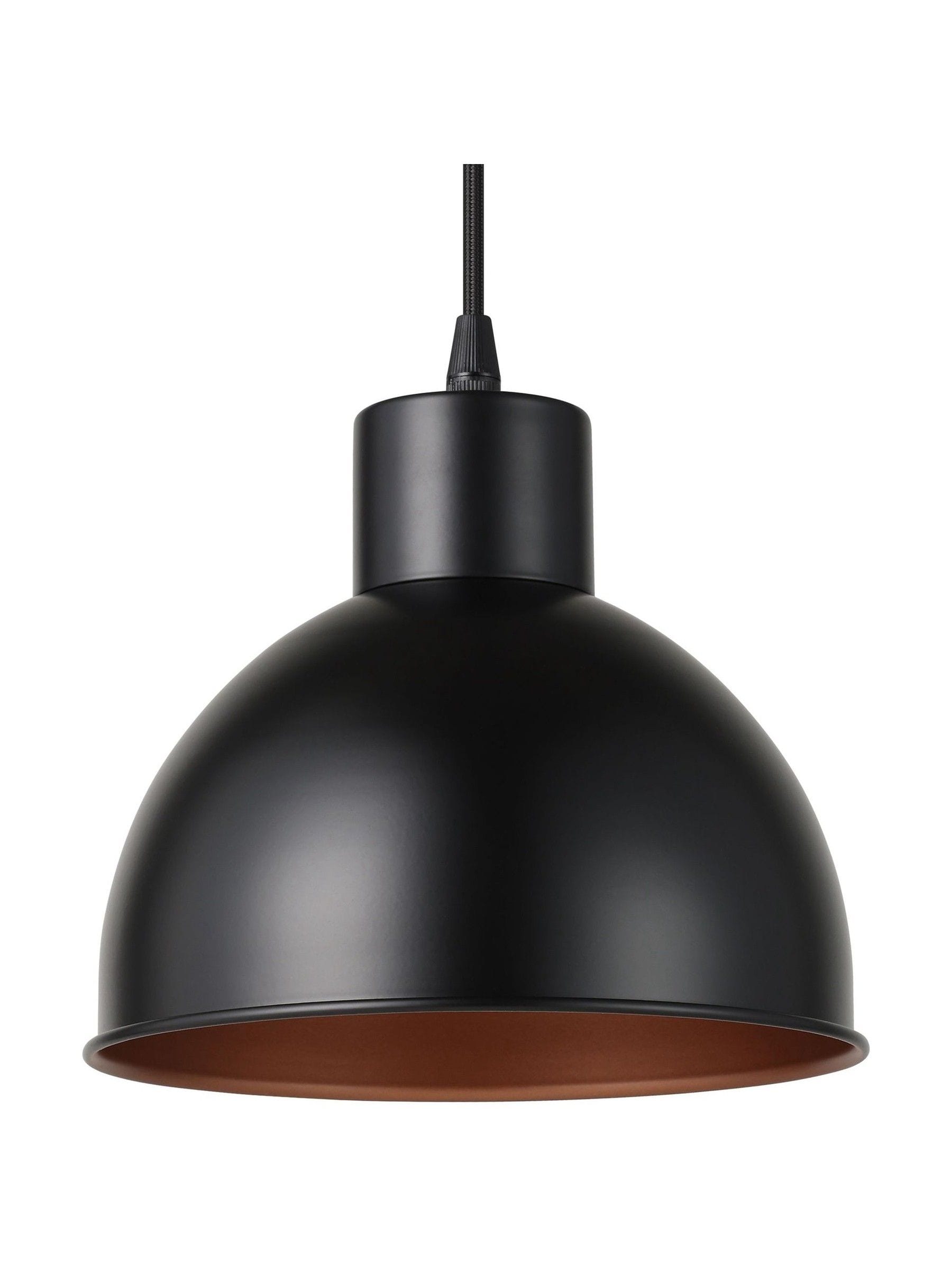Eglo Truro pendant light black steel shade with copper inner finish (British brand)