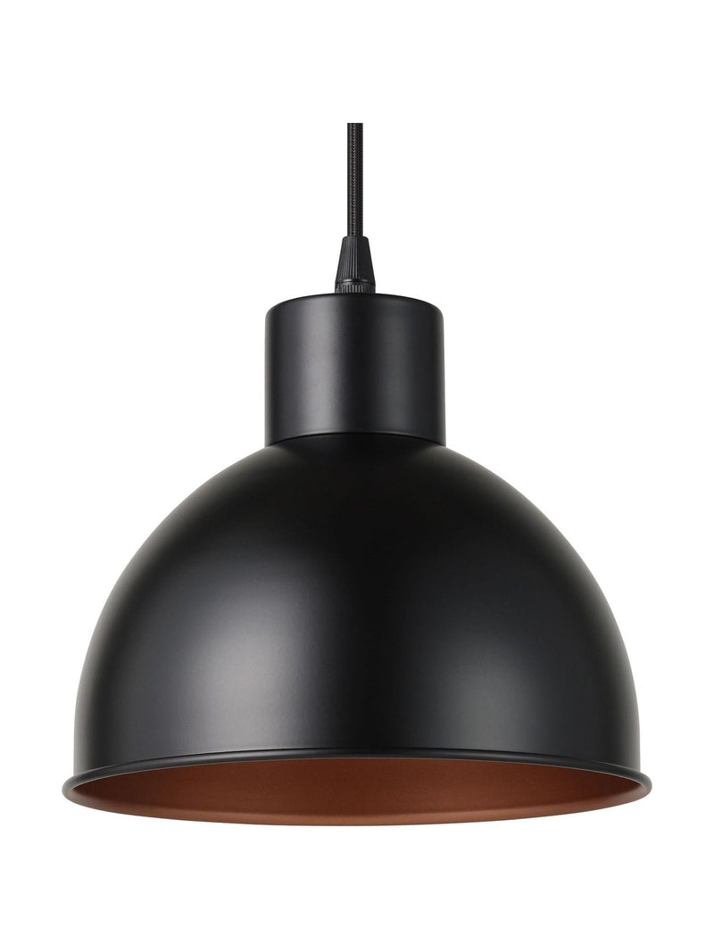 Eglo Truro pendant light black steel shade with copper inner finish (British brand)