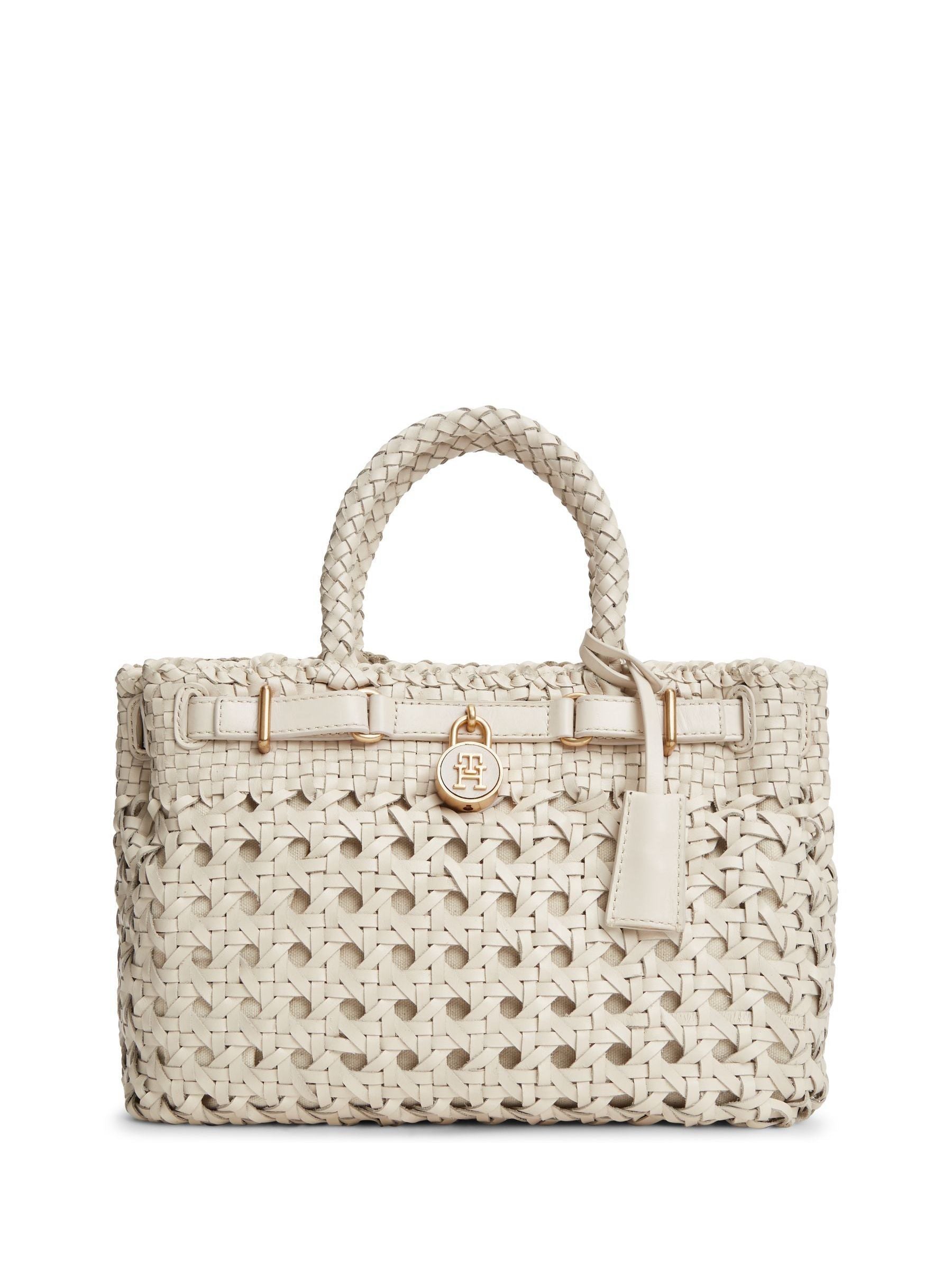 Tommy Hilfiger Brown American Icon Braided Leather Tote Bag