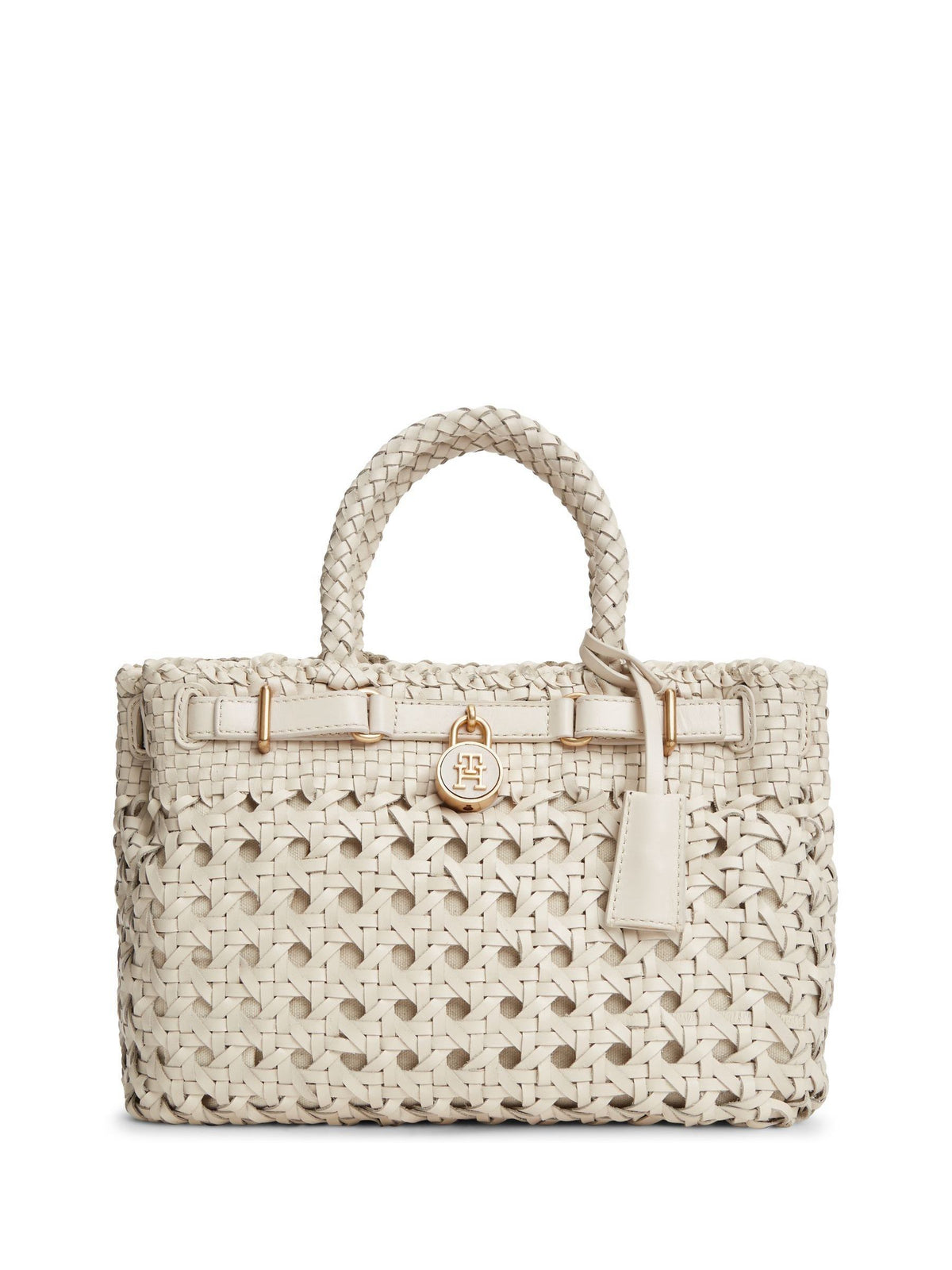 Tommy Hilfiger Brown American Icon Braided Leather Tote Bag