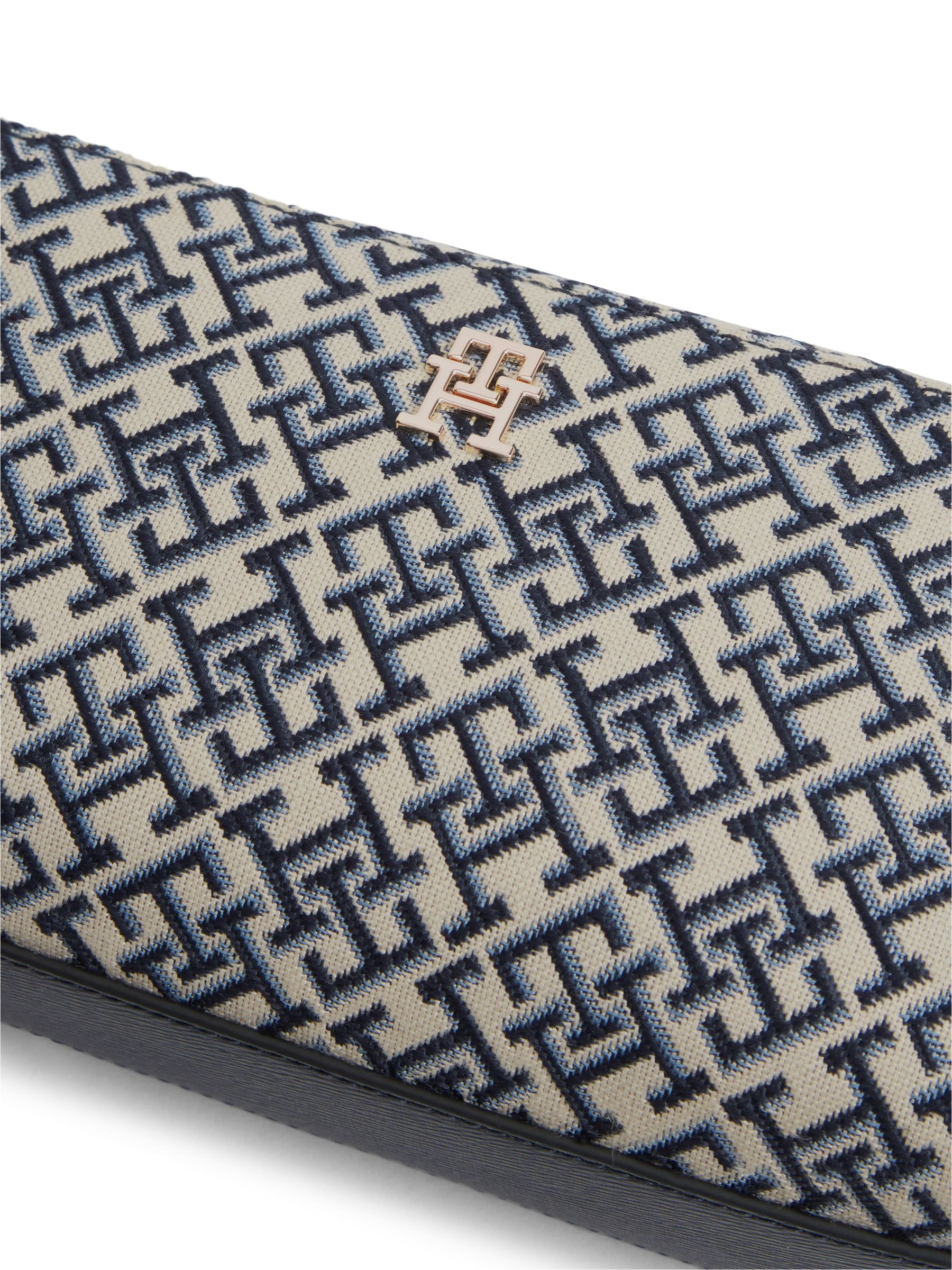 Tommy Hilfiger blue monogram jacquard crossbody camera bag, imported from the UK