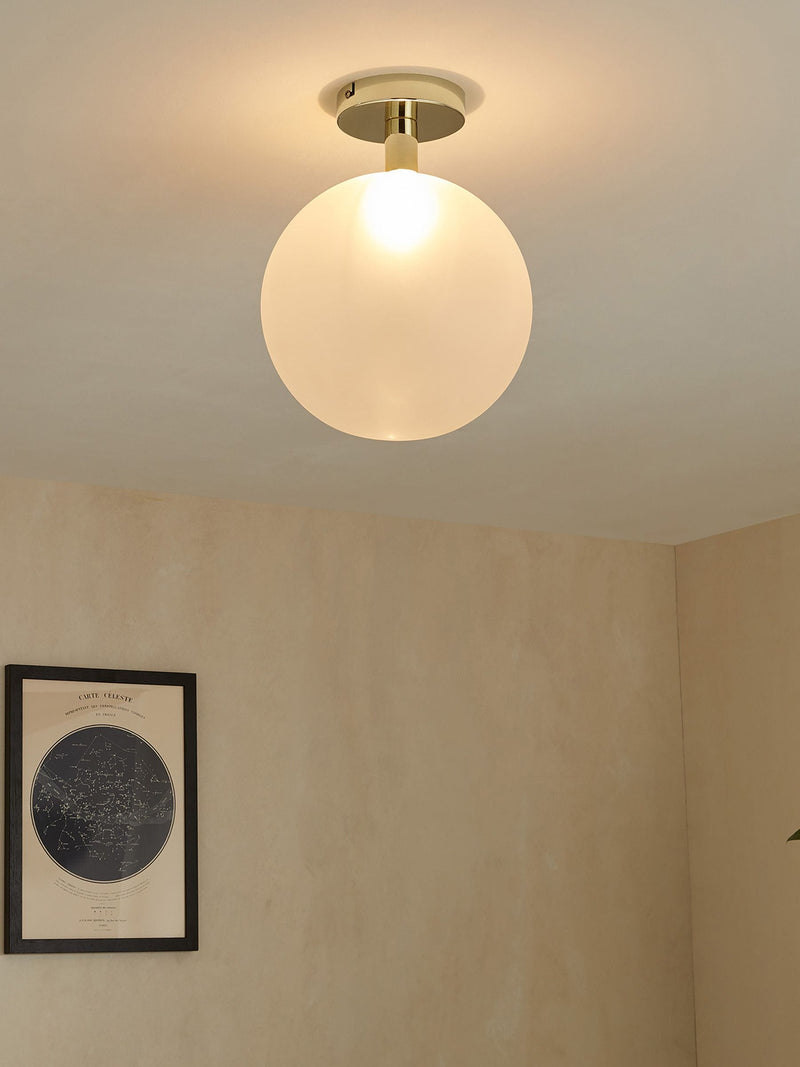 MADE.COM White Boll flush ceiling light 25cm diameter, imported from the UK