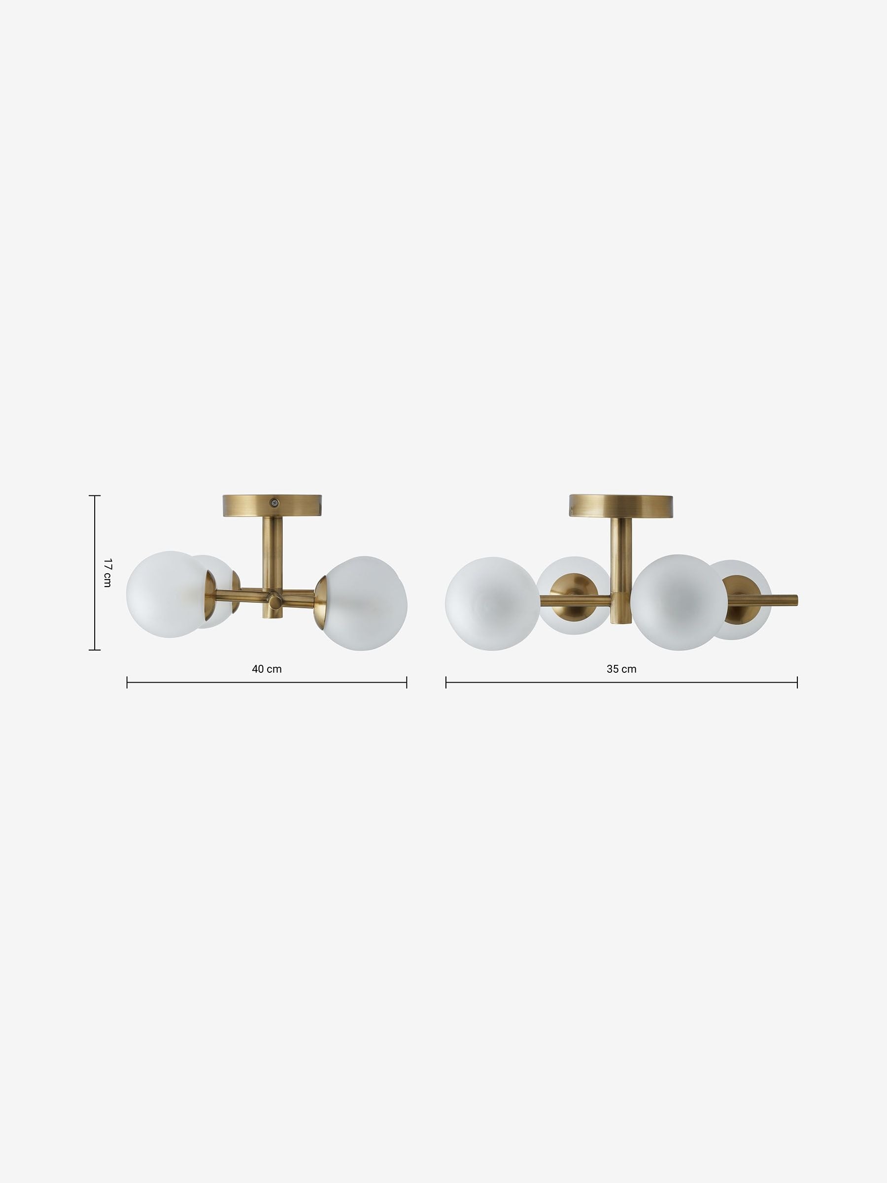 MADE.COM Brass Isia bathroom flush light (British brand)