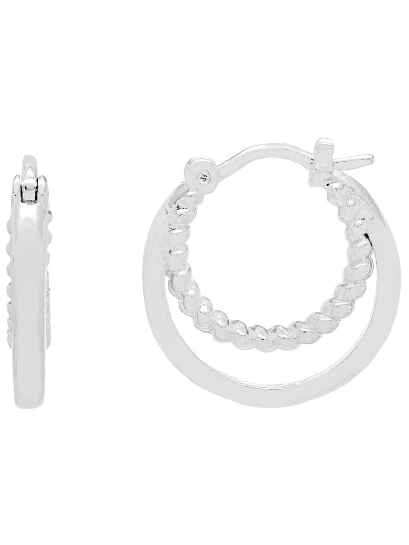 Estella Bartlett Silver Double Twisted Hoop Earrings