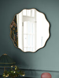 Clarke & Clarke gold wobble round mirror 76cm - British product