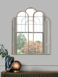 Clarke & Clarke gold arched mirror 100x80cm, UK version