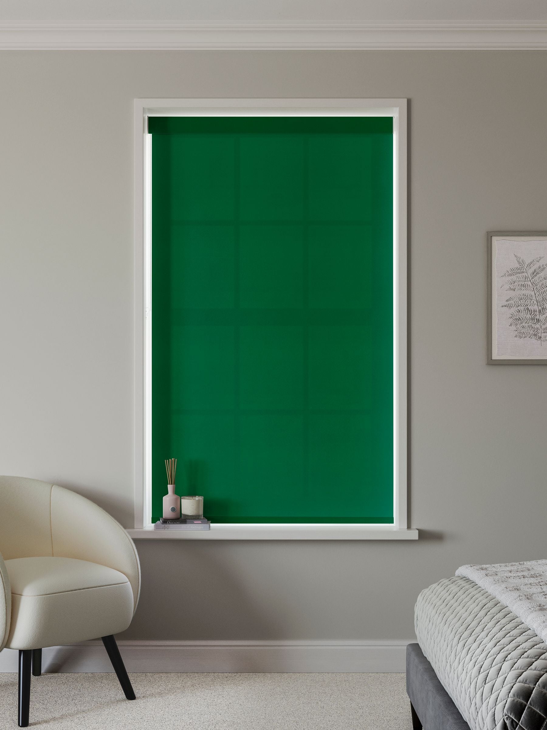 Next pine green plain roller blind (British brand)