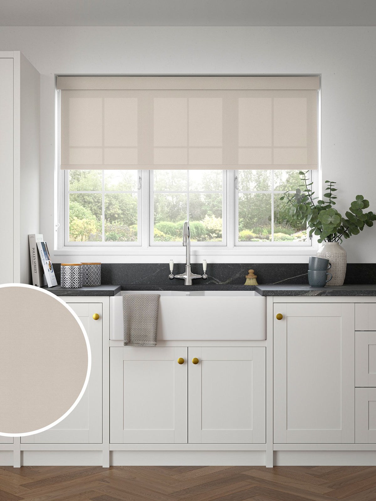 Next oatmeal roller blind made to measure, UK version