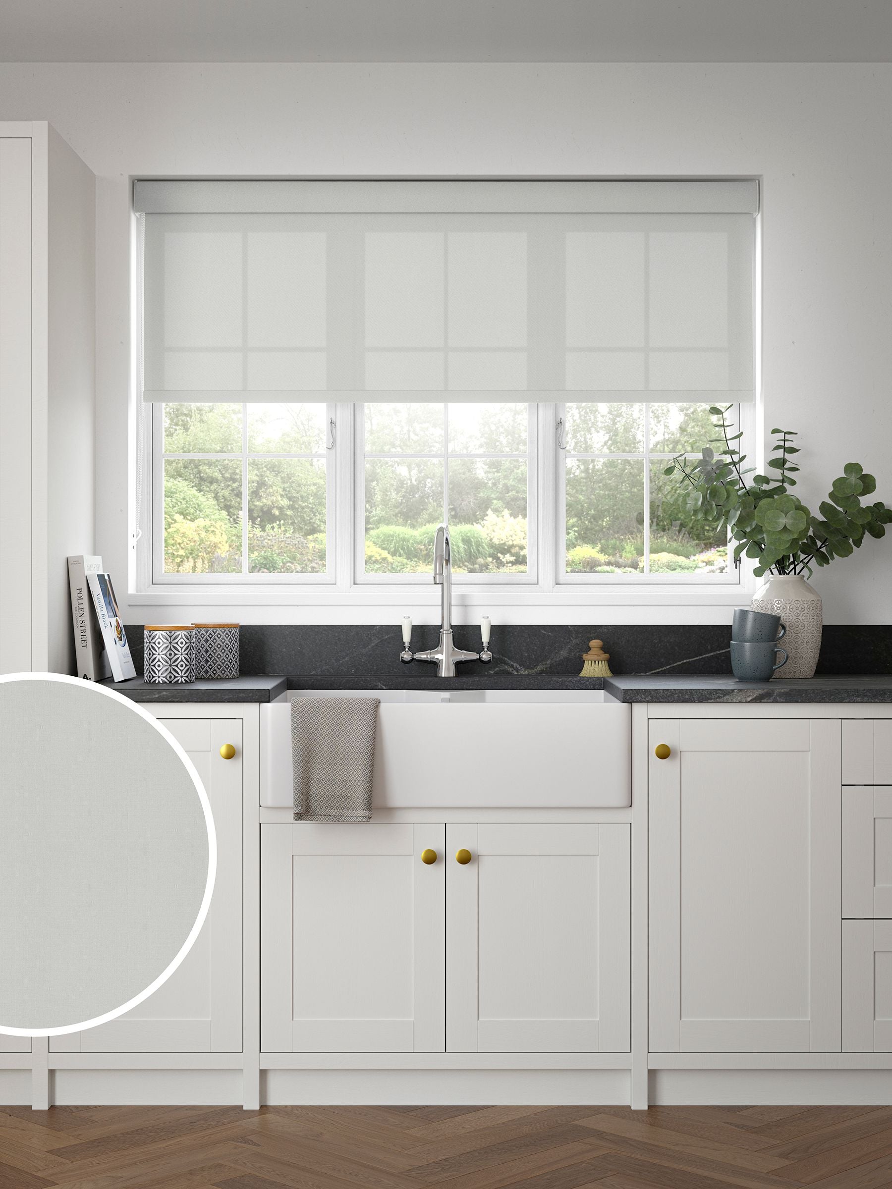 Next Mist Grey Simply Plain roller blind - British product