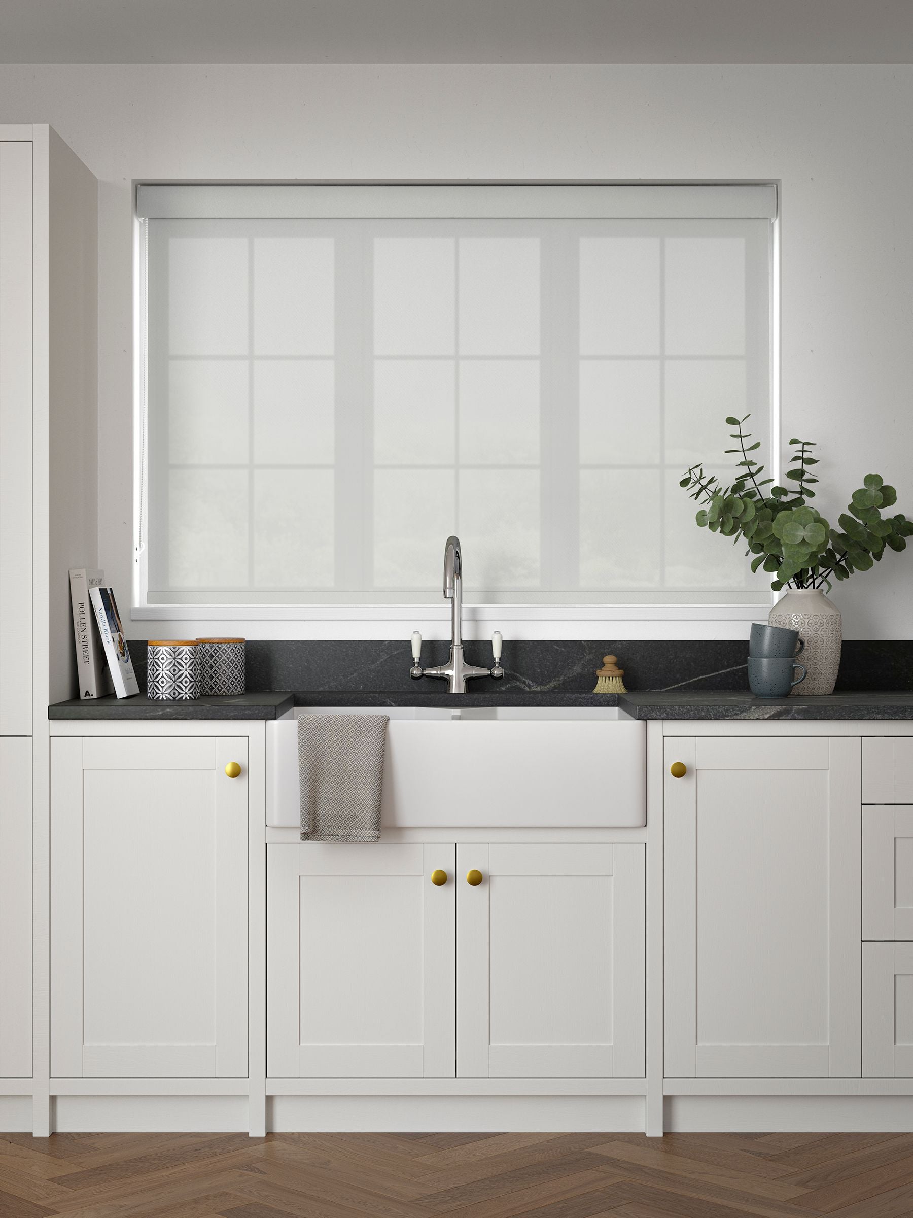 Next Mist Grey Simply Plain roller blind - British product