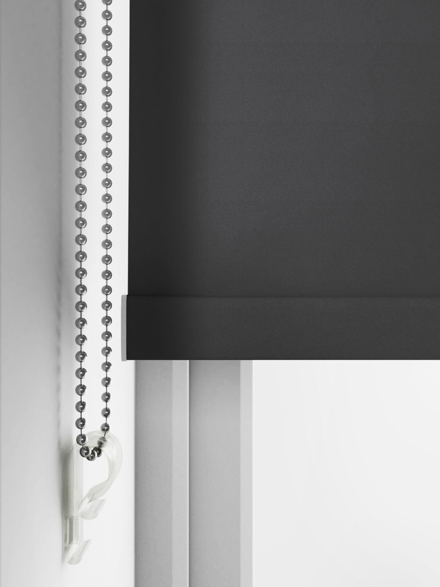 Zello dark grey waterproof roller blind, imported from the UK