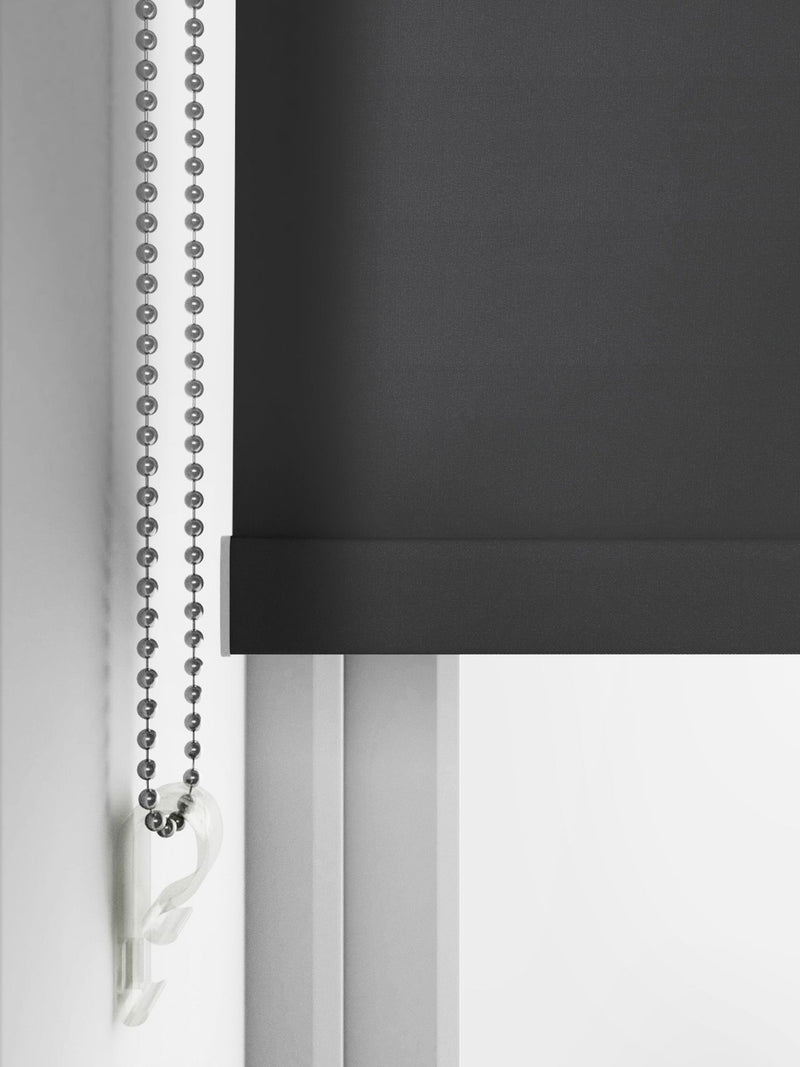 Zello dark grey waterproof roller blind, imported from the UK