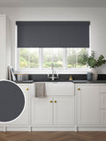 Zello dark grey waterproof roller blind, imported from the UK